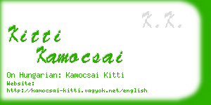 kitti kamocsai business card